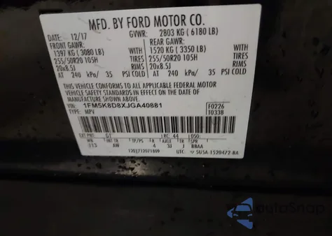 2018 Ford Explorer Xlt z USA, uszkodzony, nr VIN 1FM5K8D8XJGA40881